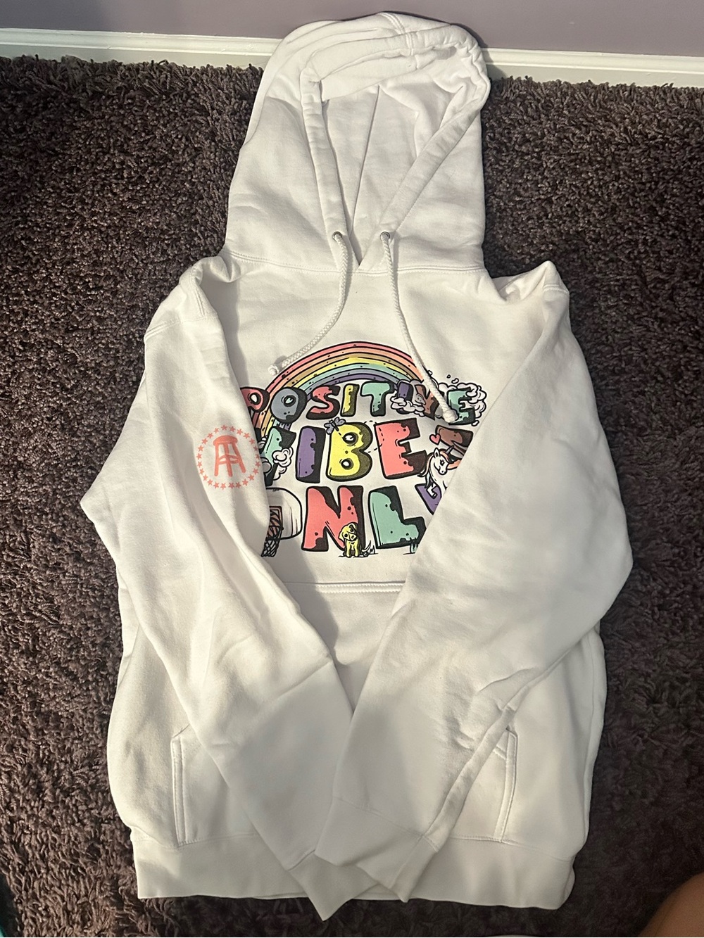 Barstool x Positive Vibes Only White Graphic Hoodie